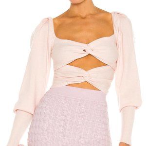 NWOT LPA Ayla Top Pink Twist-Front Sweater